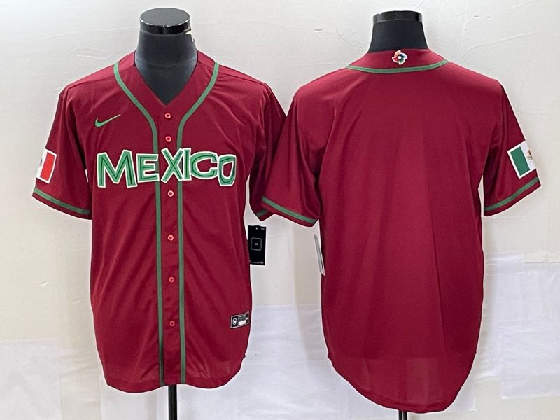 Men 2023 World Cub Mexico Blank Red Nike MLB Jersey16->more jerseys->MLB Jersey